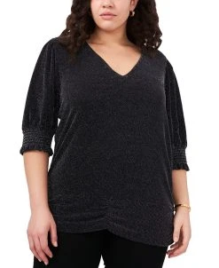 Vince Camuto Plus Size Metallic Banded Top