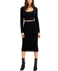Bar III Ribbed Bodycon Top, Created For Macy's