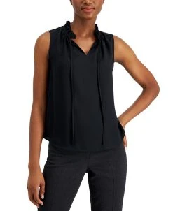Anne Klein Women's Tulla Split-Neck Sleeveless Top