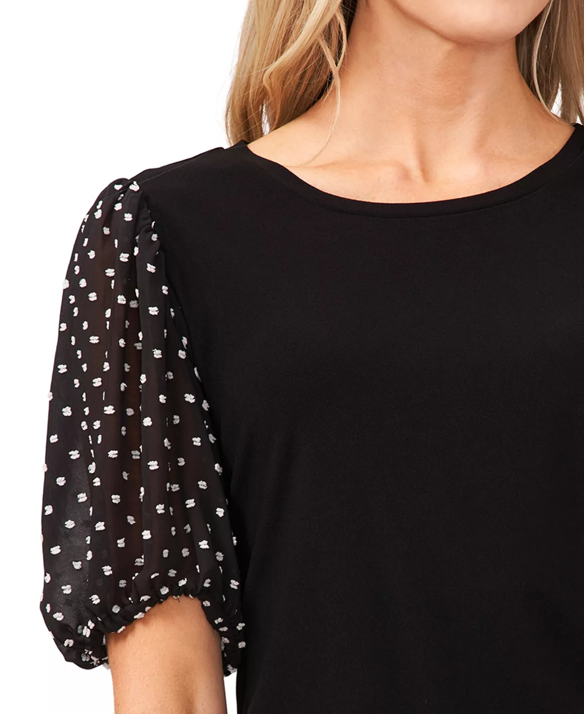 CeCe Lip-Dot Sleeve Top - Image 3