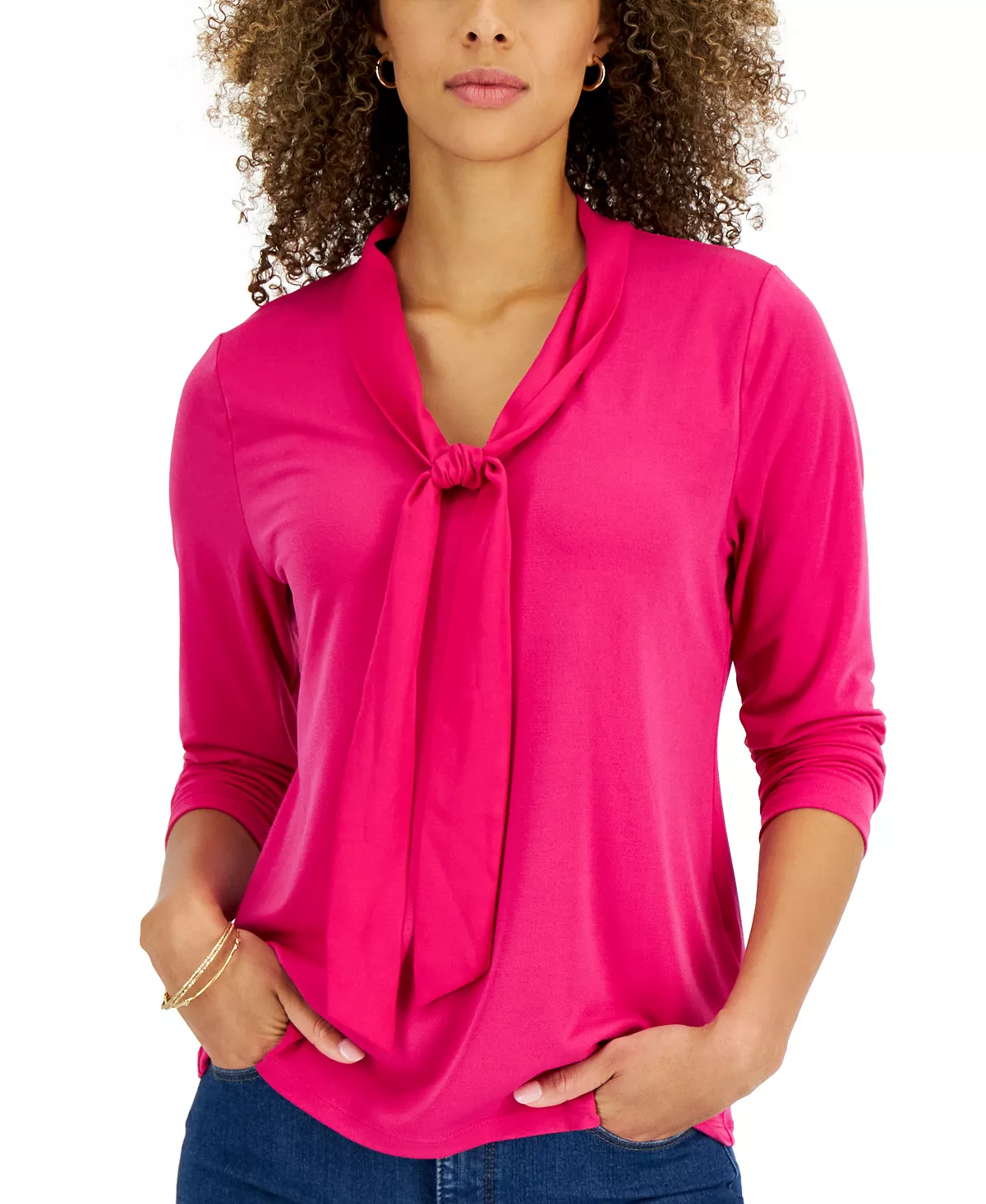 Charter Club Women's Tie Neck Top, Created For Macy's - Image 8