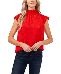 CeCe Ruffled Flutter Sleeve Blouse Top