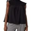 French Connection Women's Smocked Mock-Neck Top