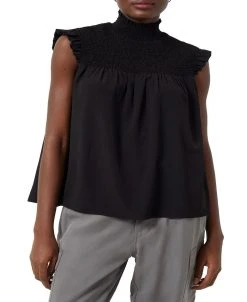 French Connection Women's Smocked Mock-Neck Top