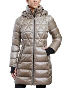 Anne Klein Women's Hooded Packable Puffer Coat