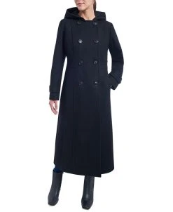 Anne Klein Women's Hooded Double-Breasted Maxi Coat