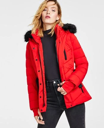 Michael Kors Women's Faux-Fur-Trim Hooded Puffer Coat, Created For Macy's - Image 2