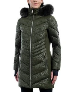 Michael Kors Women's Faux-Fur-Trim Hooded Puffer Coat