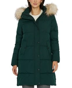 Sam Edelman Women's Faux-Fur-Trim Hooded Puffer Coat