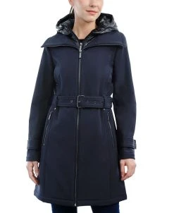 Michael Kors Women's Belted Hooded Raincoat