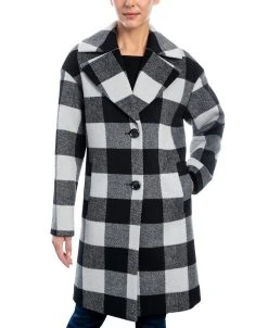 Michael Kors Women's Plaid Drop-Shoulder Coat