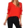 CeCe Women's Lace Trim Sleeve Blouse