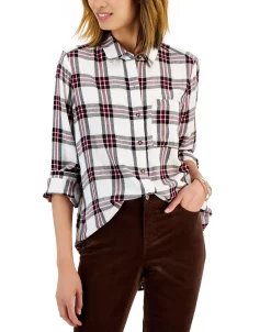 Style & Co Women's Plaid Shirt, Created For Macy's