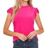 CeCe Women's Flutter-Sleeve Knit Top