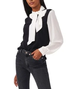 CeCe Women's Mix-Media Knit Top