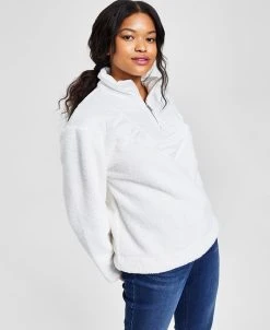 Style & Co Women's Mixed Media Quarter-Zip Pullover, Created For Macy's