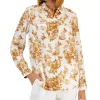 Charter Club Women's Floral-Print Linen Shirt, Created For Macy's