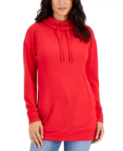 Style & Co Women's Drawstring Cowl-Neck Knit Tunic, Created For Macy's
