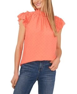 CeCe Women's Ruffled Flutter Sleeve Blouse