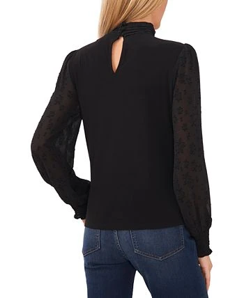 CeCe Women's Floral-Jacquard Long-Sleeve Knit Top - Image 2