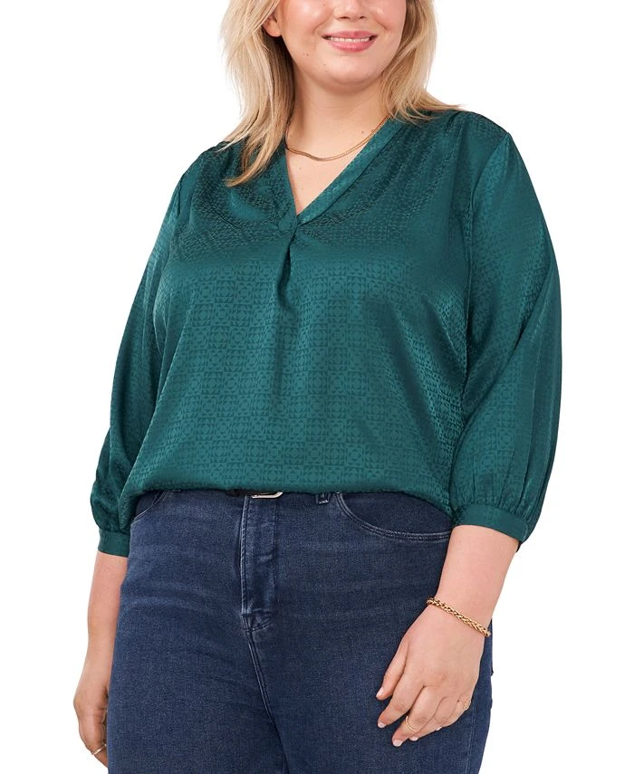 Vince Camuto Plus Size Jacquard Patterned Blouse