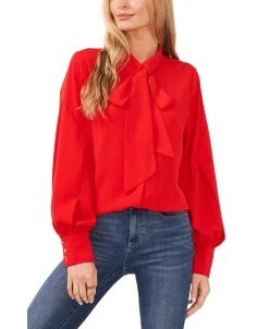 CeCe Women's Button-Up Bow Blouse