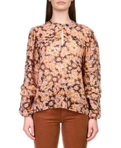 Sanctuary Women's Floral-Print Pintuck Blouse