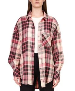 Sanctuary Women's Plaid-Print Drop-Shoulder Tunic Shirt