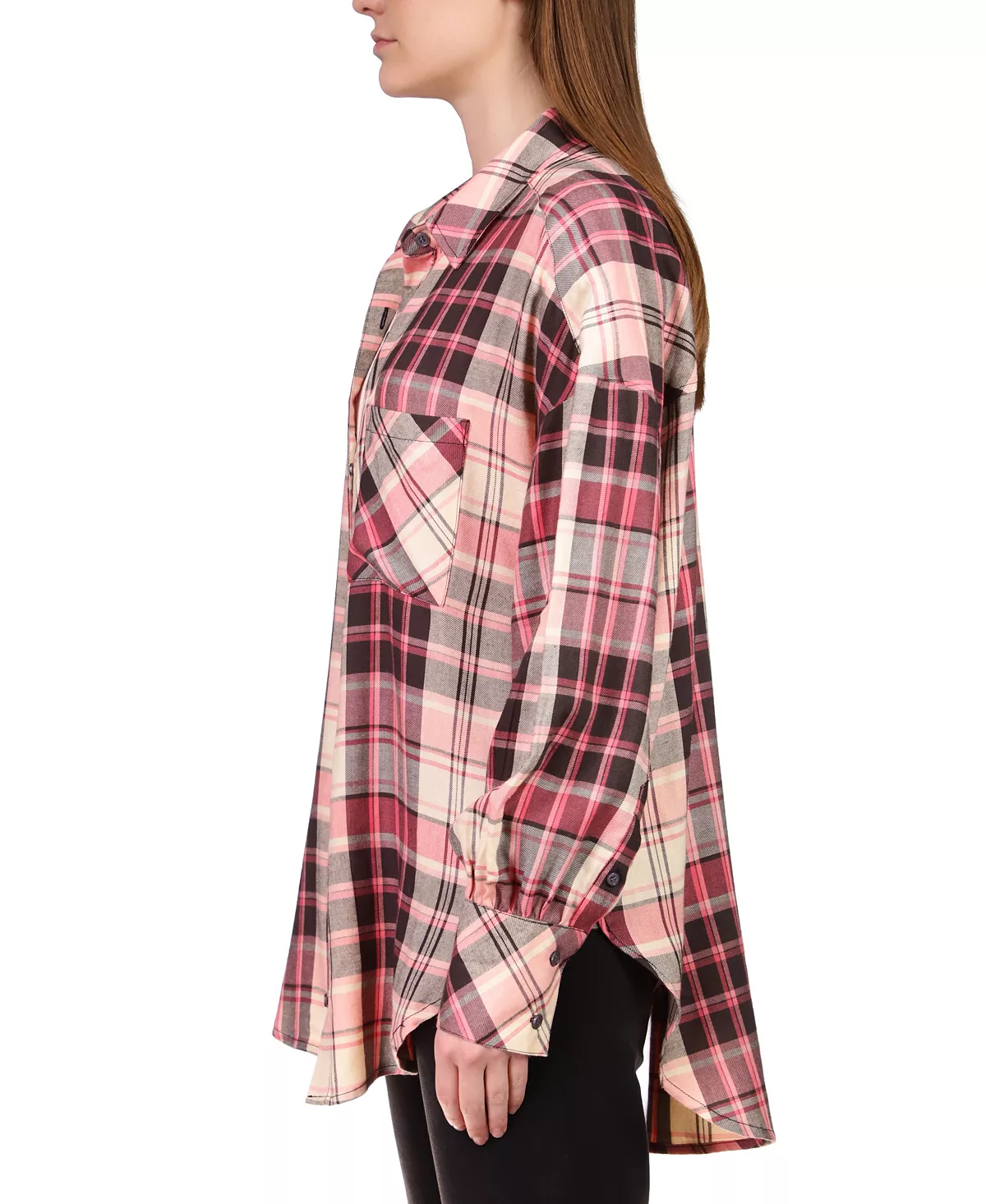 Sanctuary Women's Plaid-Print Drop-Shoulder Tunic Shirt - Image 3