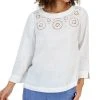 Charter Club Women's Linen Embroidered Top, Created For Macy's