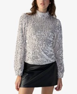 Sanctuary All Nighter Mock-Neck Top