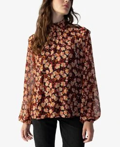 Sanctuary Women's Romance Smocked-Neck Popover Top