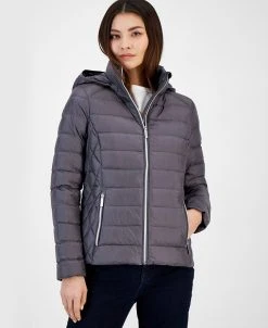 Michael Kors Women's Hooded Packable Down Puffer Coat, Created For Macy's