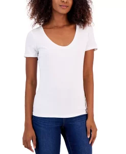 INC International Concepts Women's Scoop-Neck T-Shirt, Created For Macy's