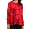 Anne Klein Women's Chiffon Long-Sleeve Double-Layer Blouse
