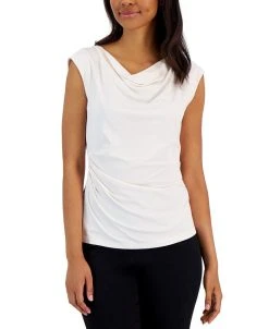 Anne Klein Women's Cap-Sleeve Cowlneck Blouse
