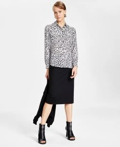 Bar III Women's Animal-Print Button-Up Shirt, Created For Macy's