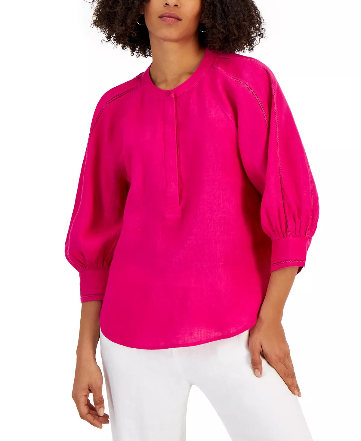 Charter Club Women's Linen 3/4-Sleeve Top, Created For Macy's - Image 5
