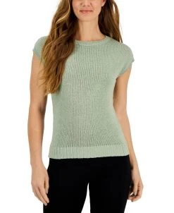 Alfani Women's Crewneck Short-Sleeve Sweater, Created For Macy's