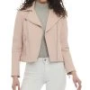 Michael Kors Women's Petite Leather Moto Jacket