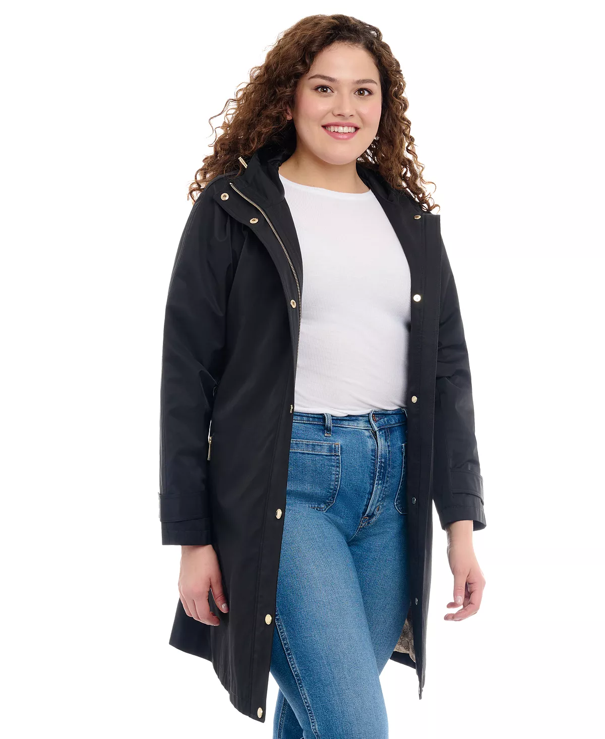 Michael Kors Women's Plus Size Belted Hooded Trench Coat - Image 4