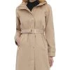 Michael Kors Petite Belted Hooded Trench Coat