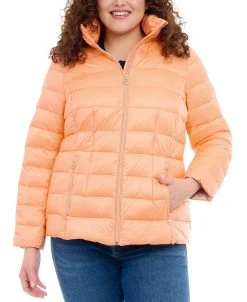 Michael Kors Women's Plus Size Hooded Packable Down Shine Puffer Coat, Created For Macy's