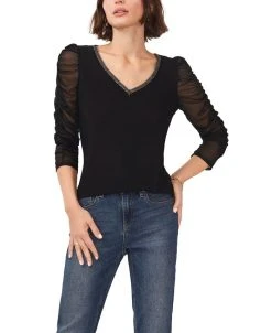 Vince Camuto Women's Ruched Sleeve Top