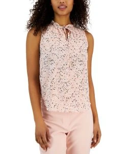 Anne Klein Women's Abstract-Print Sleeveless Tulia Blouse