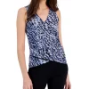 INC International Concepts Women's Printed Mesh Crossover Top, Created For Macy's