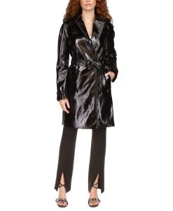 Michael Kors Women's Faux-Leather Trench Coat