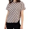 Anne Klein Women's Geometric-Print Bateau Neck Top