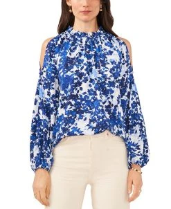Vince Camuto Women's Printed Cold-Shoulder Top