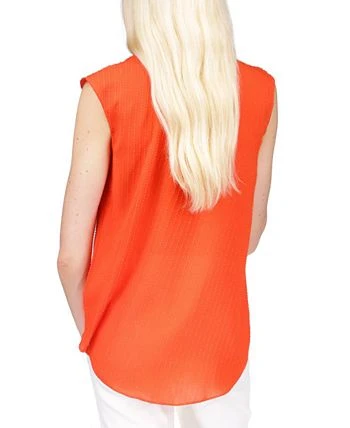 Michael Kors Women's Pinstripe Crepe Pleated Top - Image 2